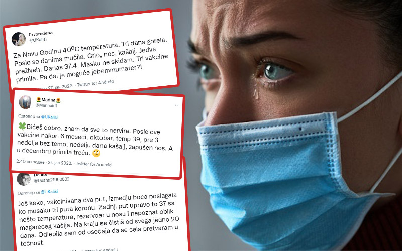 2022: SVI SE RAZBOLILI A DVA ILI TRI PUTA VAKCINISANI: TEMPERATURA 40 J..BEM MU MATER – NAŠI VAKSERI HISTERIŠU PO TVITERU